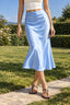 Satin Fishtail Midi Skirt