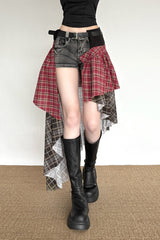 Tartan Wide Waistband Bodycon Skirt