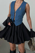 Ruffle Panel Y2K Mini Skirt