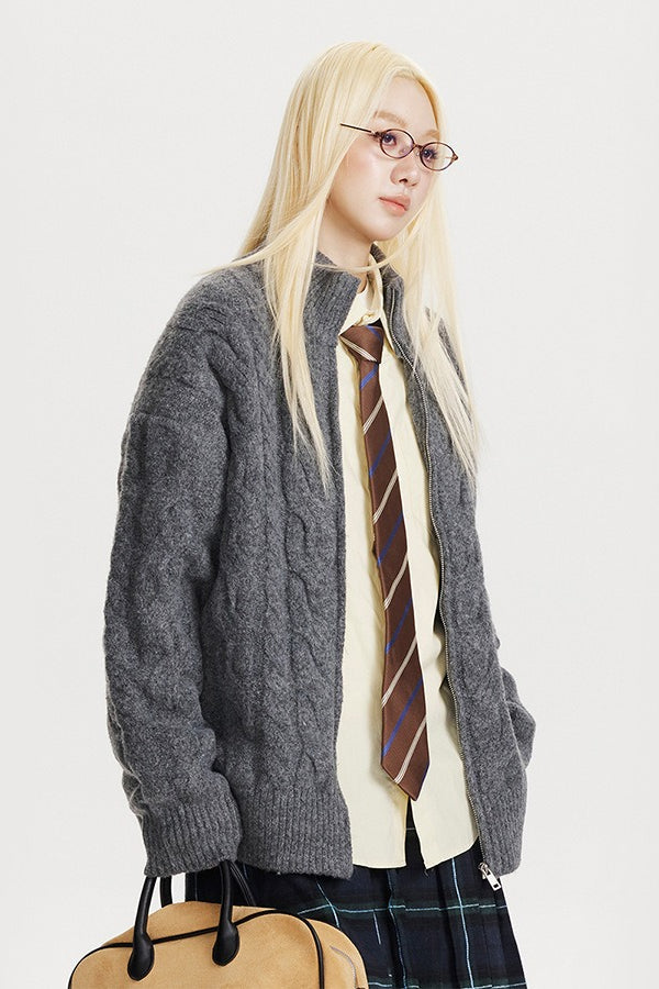 Oversized Cable Knit Cardigan Secondary image