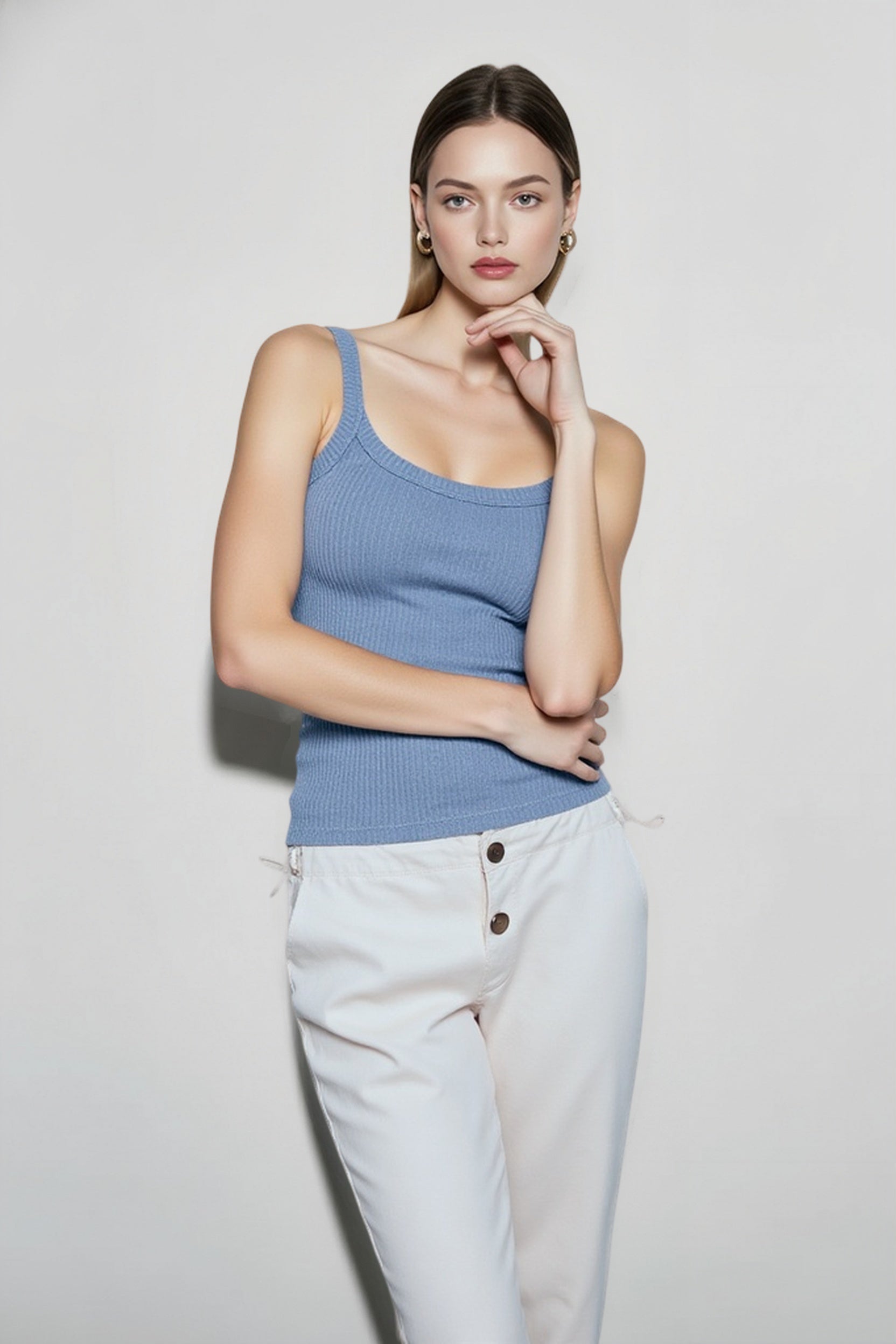 Sleeveless Strap Ribbed Causal Cropped Top Summer Solid O-neck Slim Fit Exposed Navel Mini Vest 2024 Crop Top