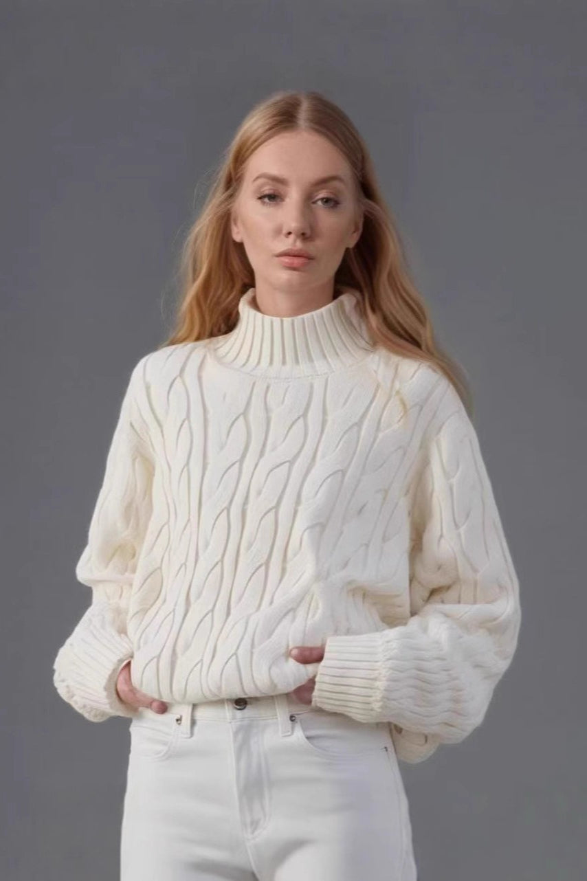 Cozy Half Neck Cable Sweater Secondary image