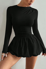 Stretch Puff Sleeve Work Dress
