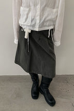 Solid Color Elastic Back A Line Skirt