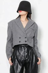 Striped Double Button Blazer