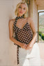 Polka Georgette Halter Cami Top