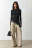 Side Ruched Asymmetric Lace Hem T-shirts