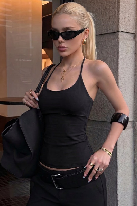 Strappy Halter Fitted Cami Top Secondary image