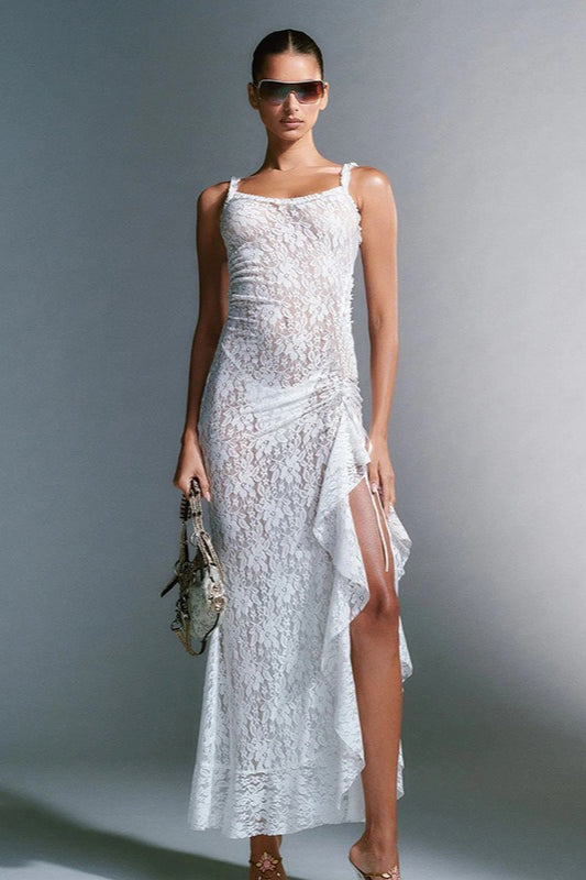 Lace Cami Panel Backless Bodycon Maxi Lace Dress Secondary image