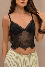 Lace Cami Fitted Layering Crop Top