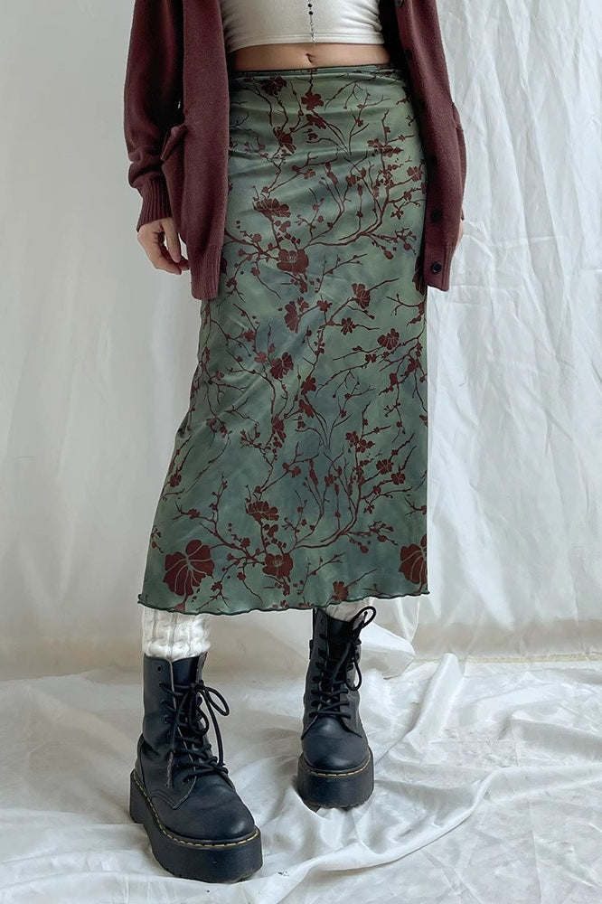 American Retro Print Bodycon Midi Skirt Secondary image