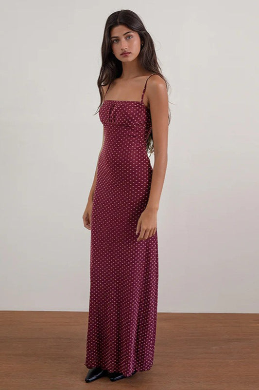 Backless Polka Dot Cami Maxi Dress Secondary image