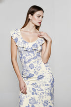 Elegant Ruffle Floral Dress