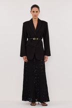 Elegant Sheer Lace Bodycon Maxi Skirt