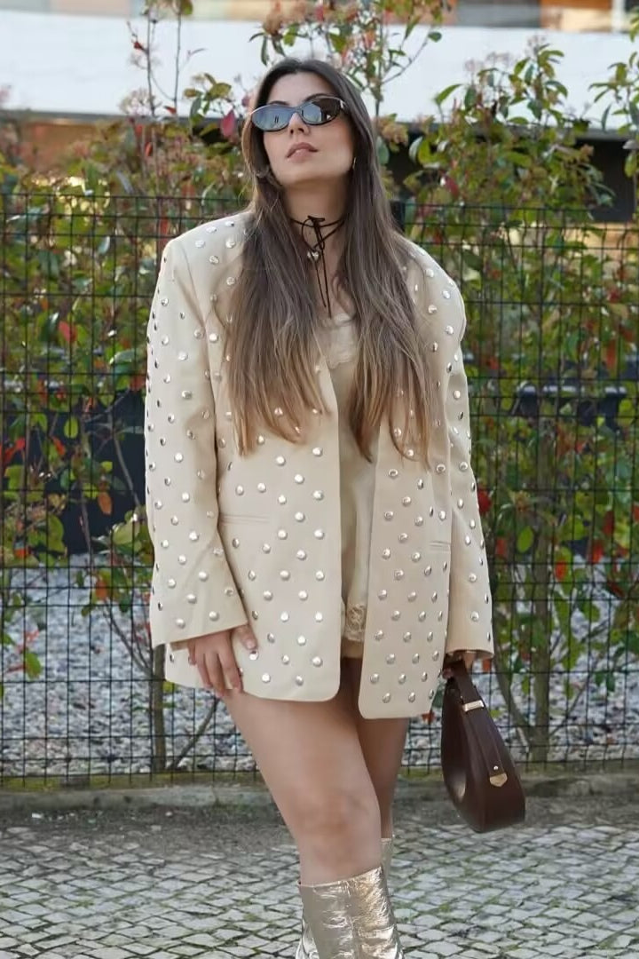Simple Studded Design Blazer Main image