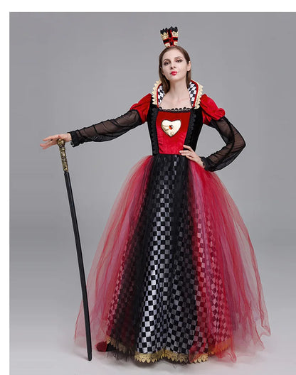 Queen of Hearts Alice in Wonderland Red Queen Halloween Performance Costume