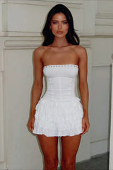 Tiered Strapless Puff Birthday Dress