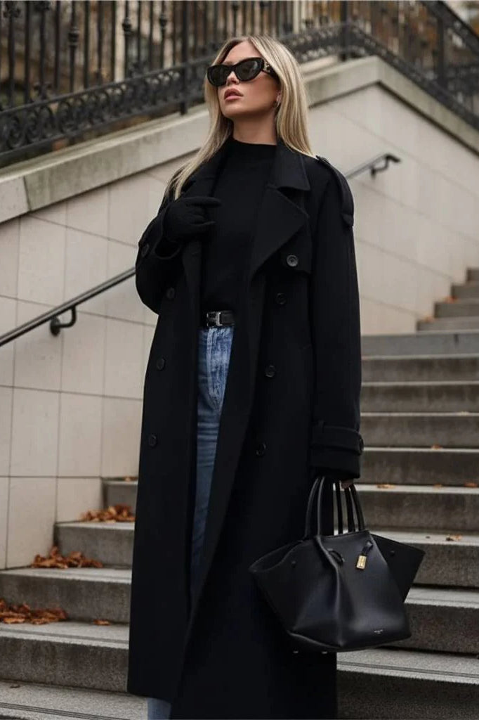 Double-Breasted Belted Oversized Overcoat Secondary image