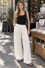Light Pocket Drawstring Wide Leg Pants
