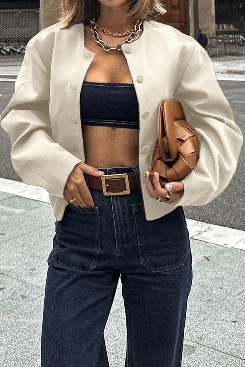 Resort Solid Color Long Sleeve Coat Main image