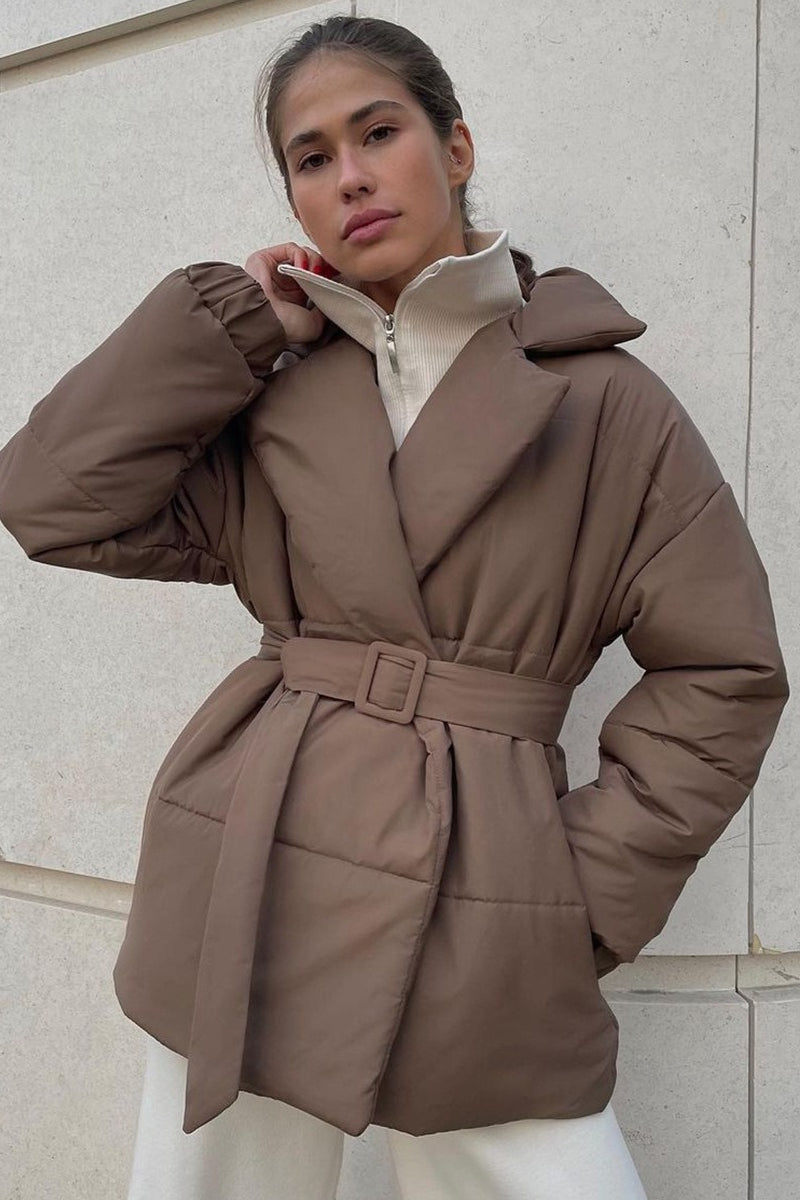 Structured Quilted Notch Collar Coat Main image