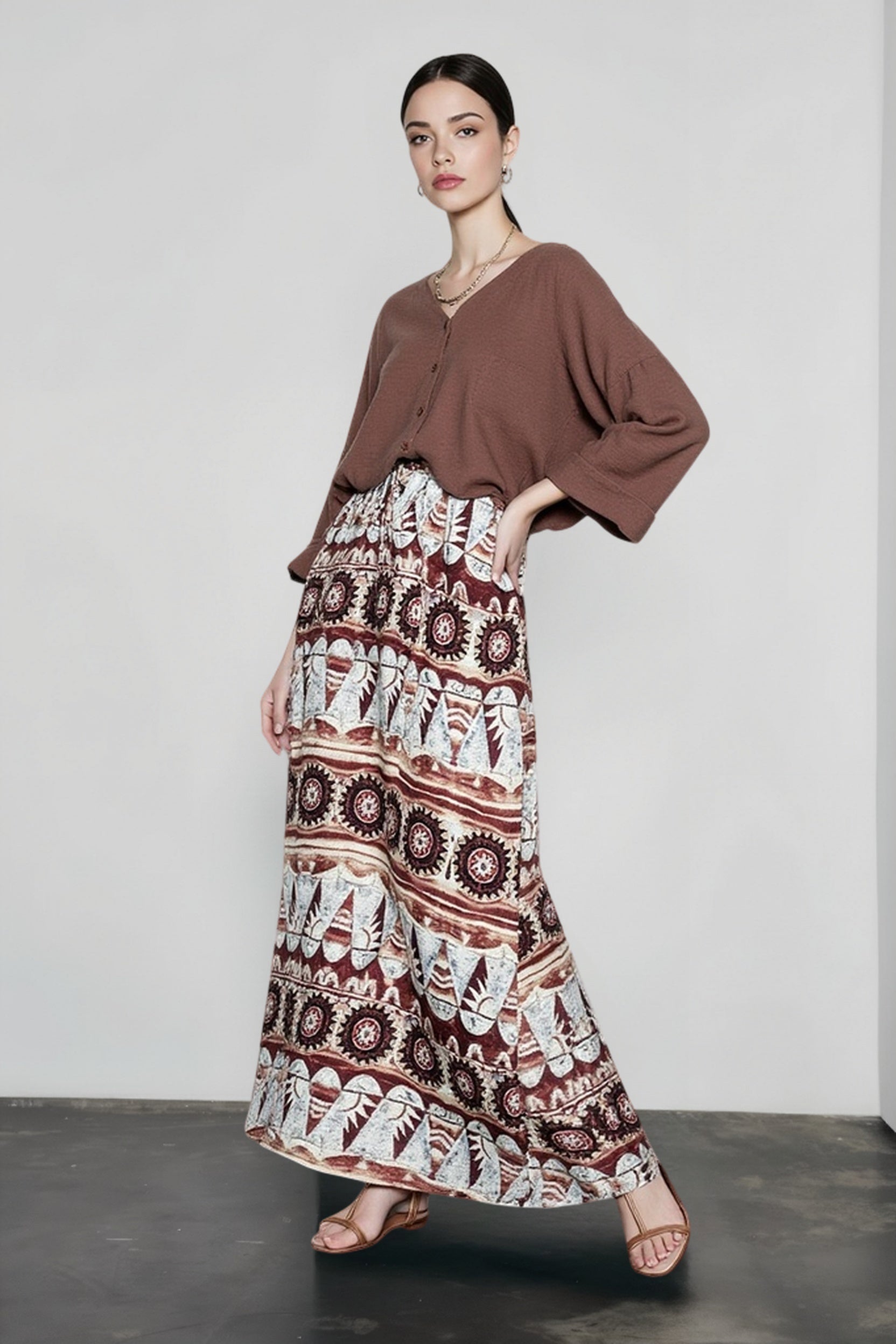 Boho Print Exotic Vacation Skirt Secondary image