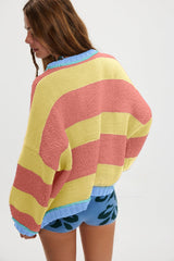 Loose Fit Striped Pullover Sweater