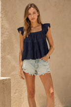 Loose Solid Sleeveless Vest Blouse