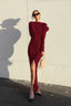 Defined Waist Long Work Dress