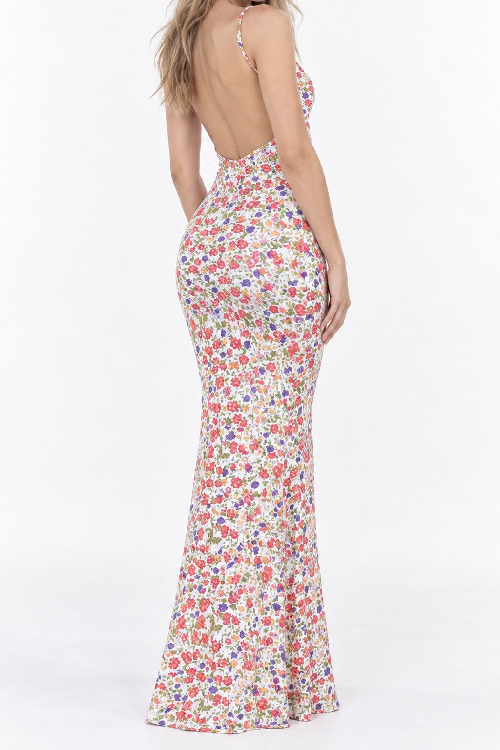 Fresh Floral Print Cami Maxi Dress
