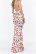 Fresh Floral Print Cami Maxi Dress