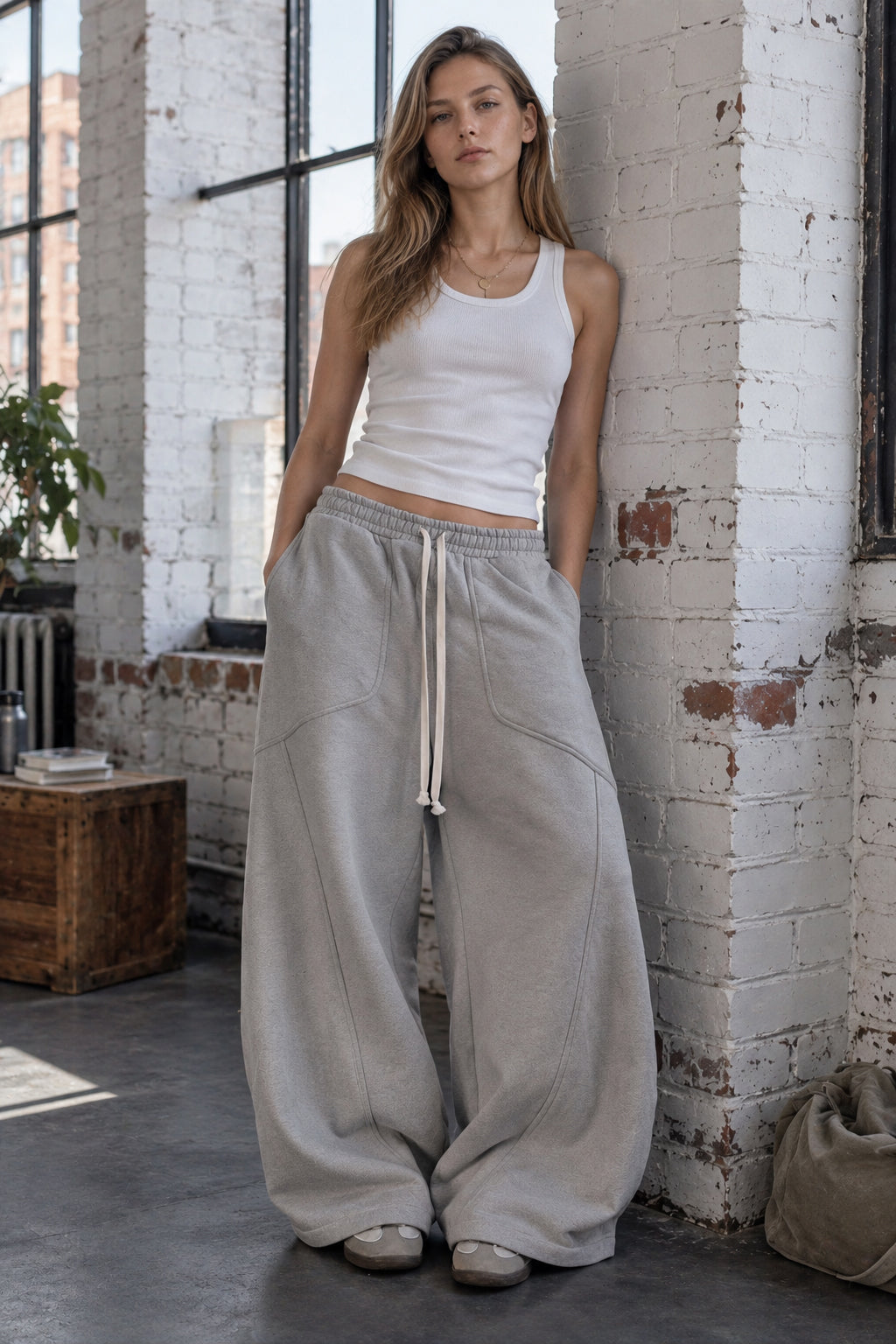 Solid Loose Hip-hop Drawstring Pants