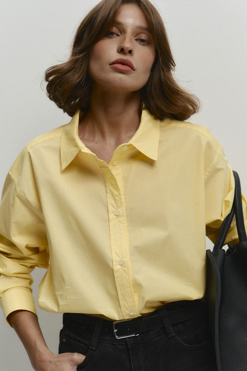 Comfort Fit Yellow Cotton Blouse Main image