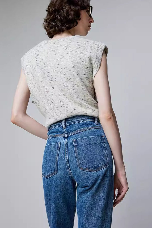 Premium Denim High Waist Slim Straight Flattering Jeans Secondary image