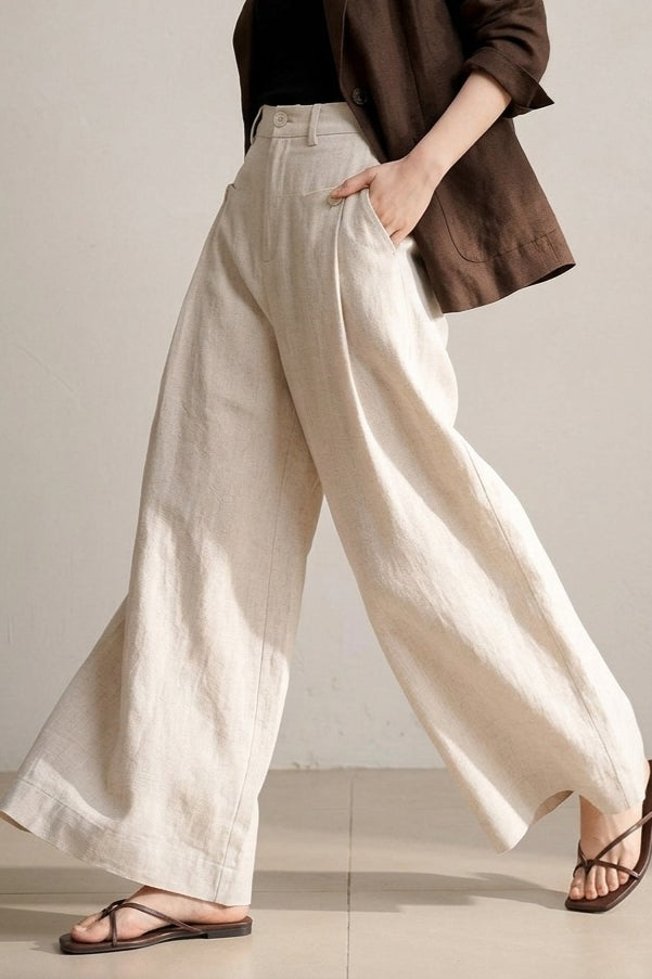 Breezy Linen Relaxed Wide Leg Pants Main image