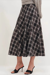 Vintage Check High Waist Circle Skirt