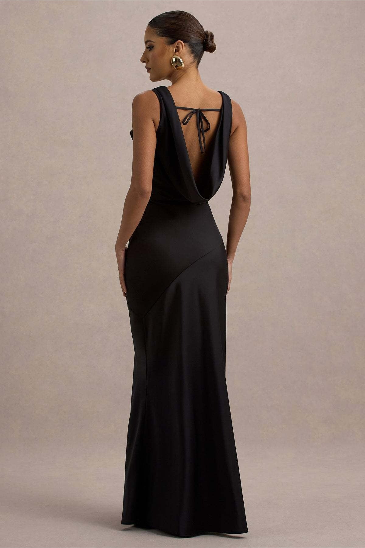 Satin Mermaid Low-Back Party Dress
