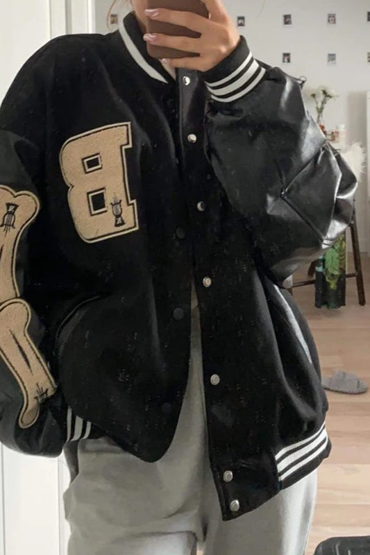 Hip Hop Harajuku Leather Bomber Jacket Secondary image