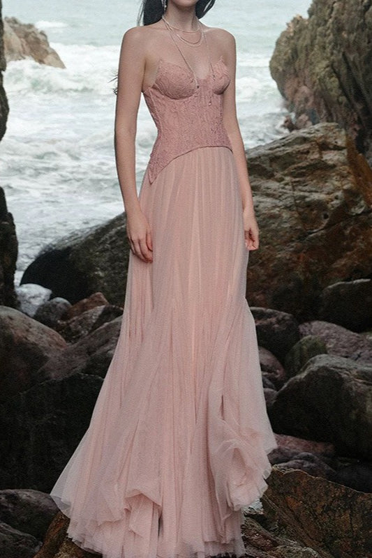 Lace Corset Tulle Ball Gown Strapless Wedding Dress Main image