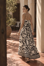 Vacation Coconut Print Loose Boho Dress