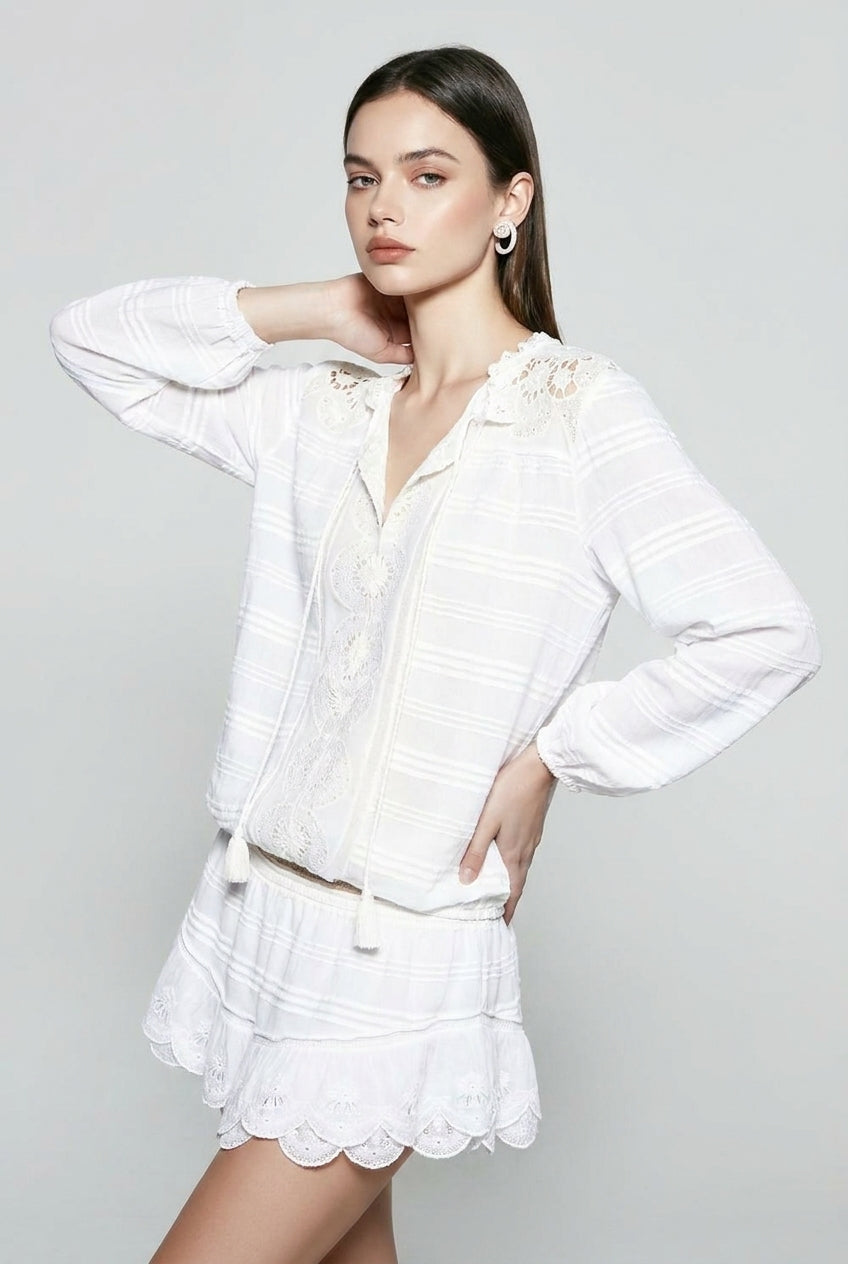 Ruffle Hem Loose Fit Lace Vacation Dress Secondary image