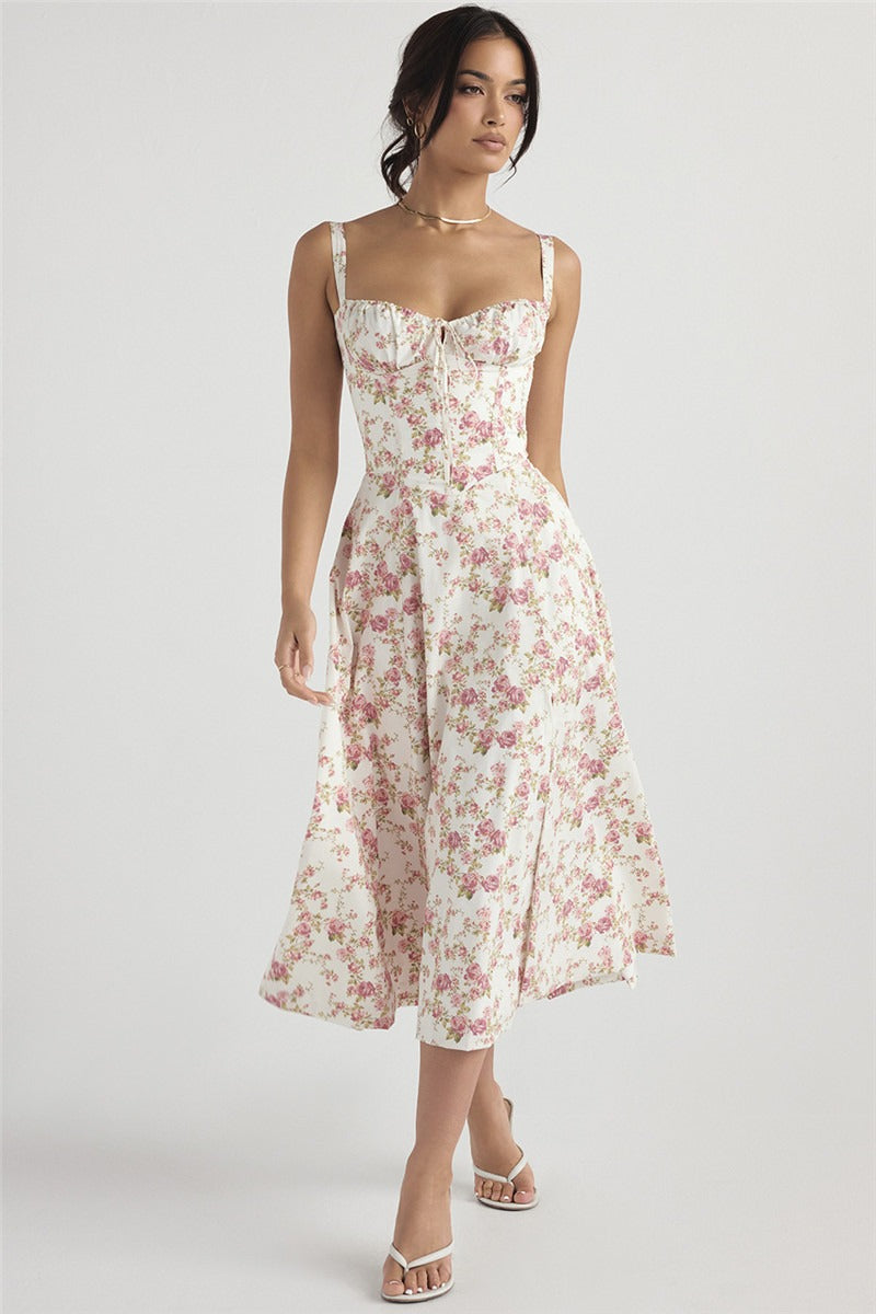 Elegant Halter Maxi Floral Dress Main image