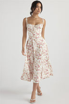 Elegant Halter Maxi Floral Dress