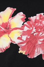 Printed Off-Shoulder Short Sleeve Crop Top