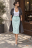 Cotton Drawstring Midi Skirt