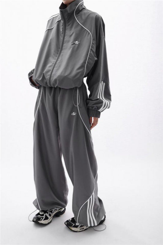 Loose Fit Cargo Jacket Wide Leg Pants Activewear Set Main image