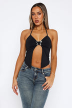 Sexy Halter Neck Sleeveless Slim Fit Crop Top
