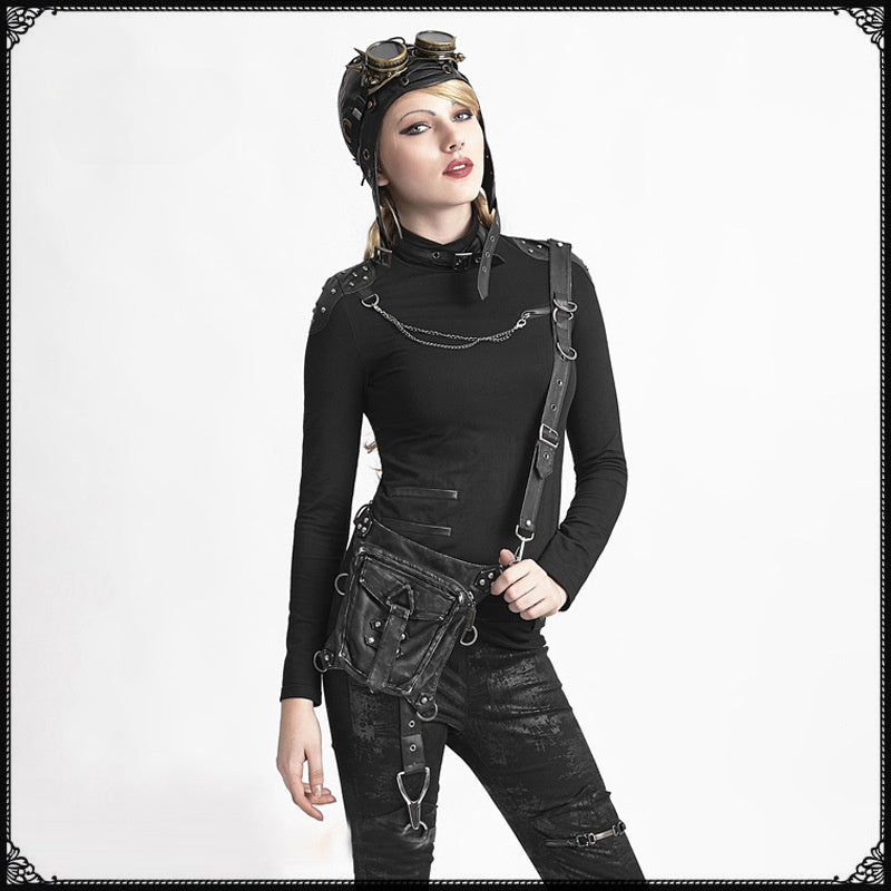 Leather Steam Punk Gothic Shoulder Waist Thigh Messenger Retro Women Bag Main image