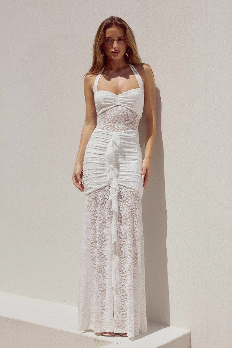 Slim Fit Halter Lace Dress Main image
