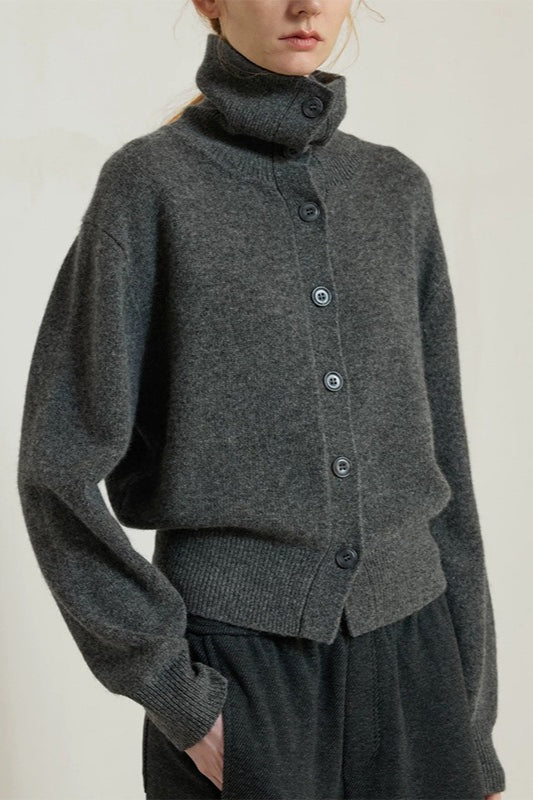 Cropped High Neck Cardigan Main image